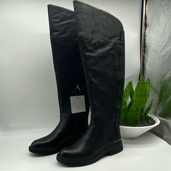 Franco Sarto Shoes - FRANCO SARTO BATTINA OVER-THE-KNEE BOOT wide calf in black leather size 9.5M NEW